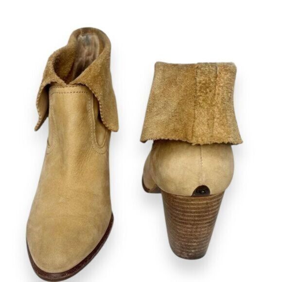 UGG Thames Foldover Sheepskin Suede Ankle Boots Chestnut Tan Size 8 - Picture 2 of 9